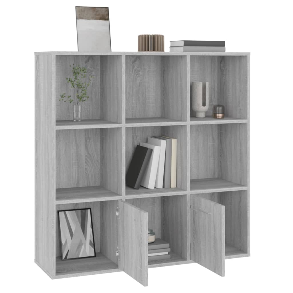 Boekenkast 98X30X98 Cm Eikenkleurig Grijs sonoma