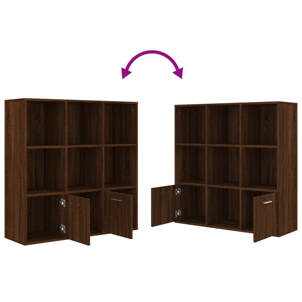 Boekenkast 98X30X98 Cm Bruineikenkleurig bruin eikenkleur