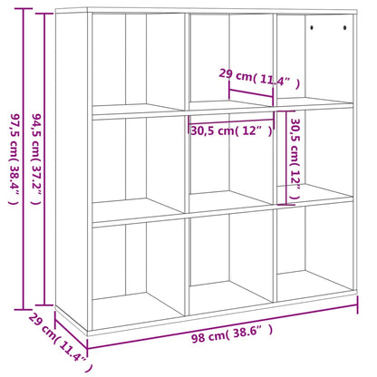 Boekenkast 98X29X97,5 Cm Eikenkleurig Grijs sonoma