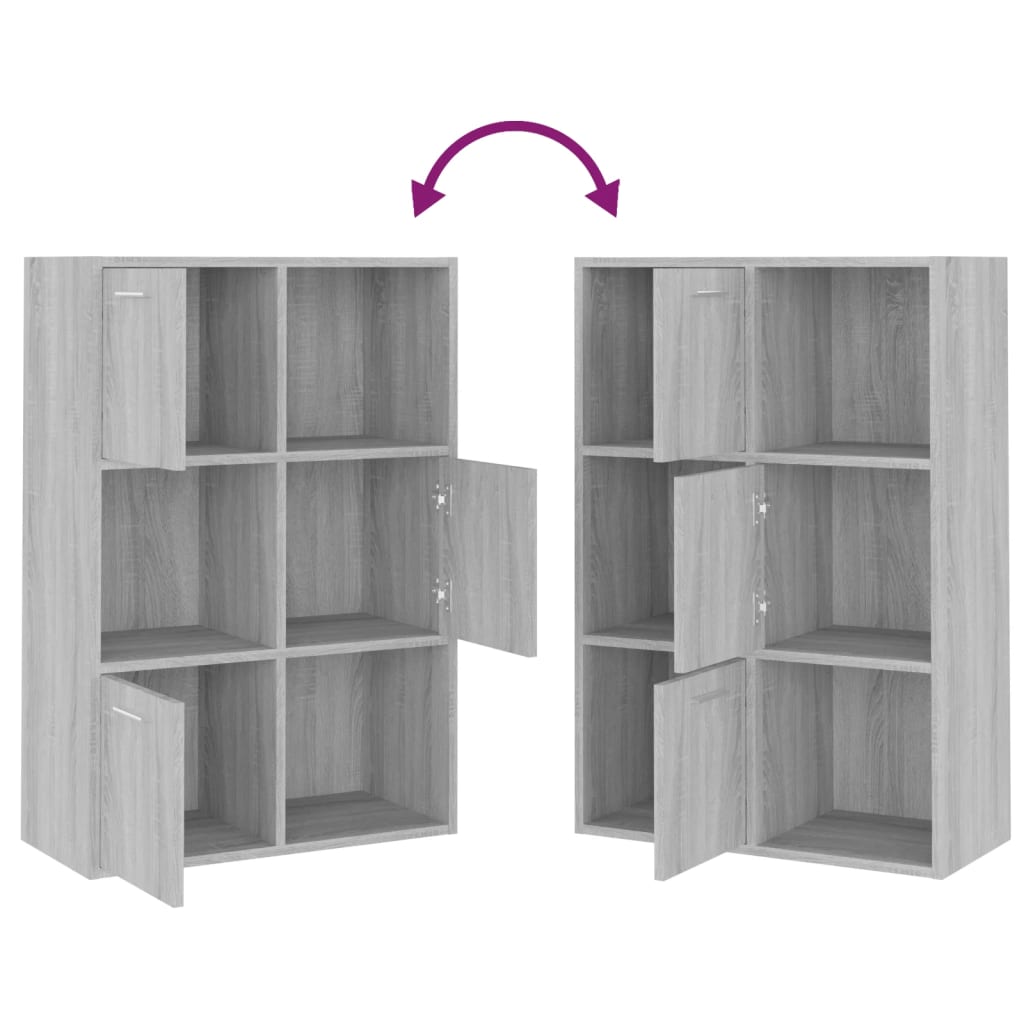 Opbergkast 60X29,5X90 Cm Eikenkleurig Grijs sonoma