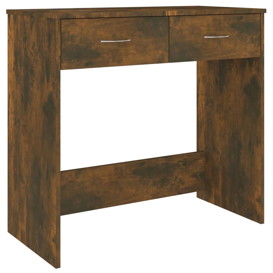 Bureau 80X40X75 Cm Bewerkt Hout Kleurig Gerookt eiken
