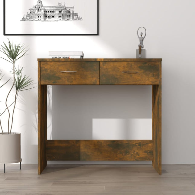 Bureau 80X40X75 Cm Bewerkt Hout Kleurig Gerookt eiken