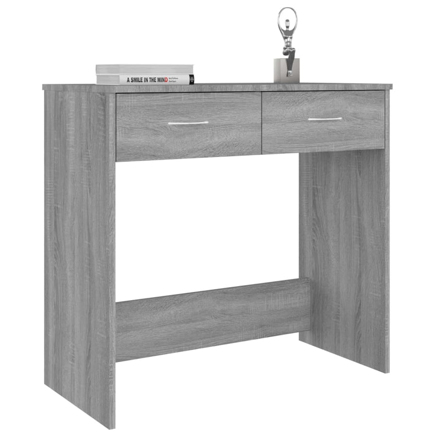 Bureau 80X40X75 Cm Bewerkt Hout Eikenkleurig Grijs sonoma