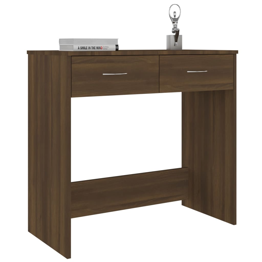 Bureau 80X40X75 Cm Bewerkt Hout Bruineikenkleurig bruin eikenkleur