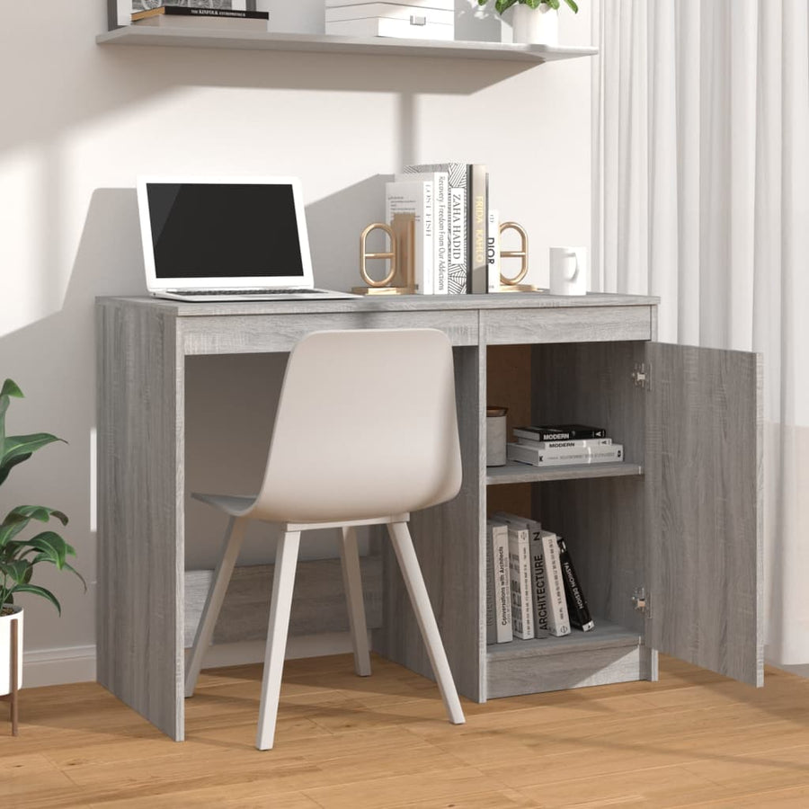 Bureau 100x50x76 cm bewerkt hout grijs sonoma eikenkleurig Grijs sonoma