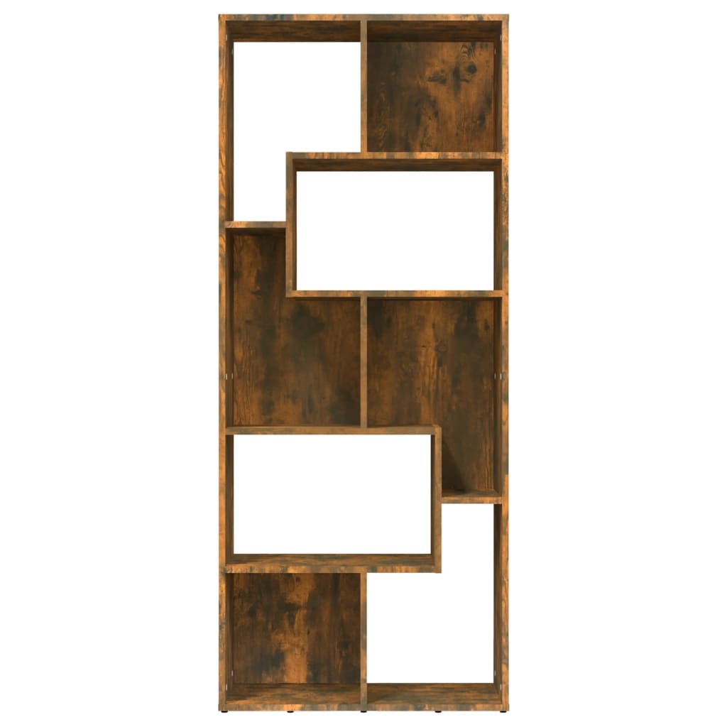 Boekenkast 67X24X6 Cm Bewerkt Hout Kleurig Gerookt eiken
