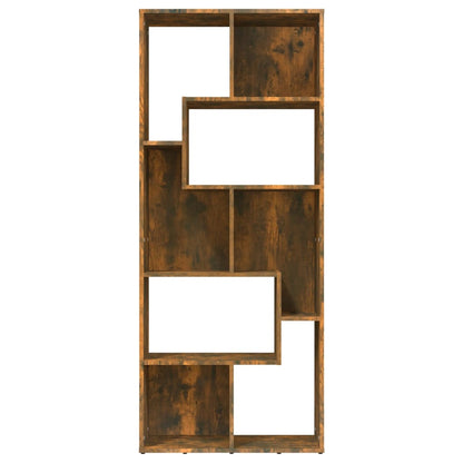 Boekenkast 67X24X6 Cm Bewerkt Hout Kleurig Gerookt eiken
