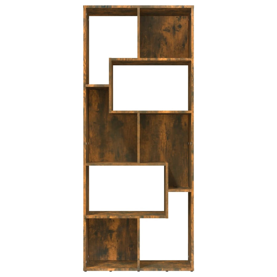 Boekenkast 67X24X6 Cm Bewerkt Hout Kleurig Gerookt eiken