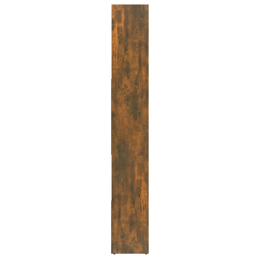 Boekenkast 67X24X6 Cm Bewerkt Hout Kleurig Gerookt eiken