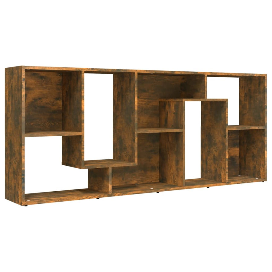 Boekenkast 67X24X6 Cm Bewerkt Hout Kleurig Gerookt eiken