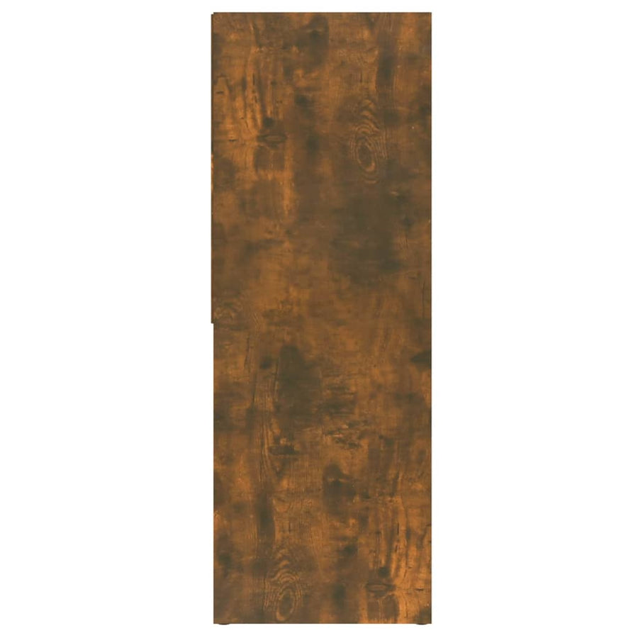 Boekenkast 67X24X6 Cm Bewerkt Hout Kleurig Gerookt eiken
