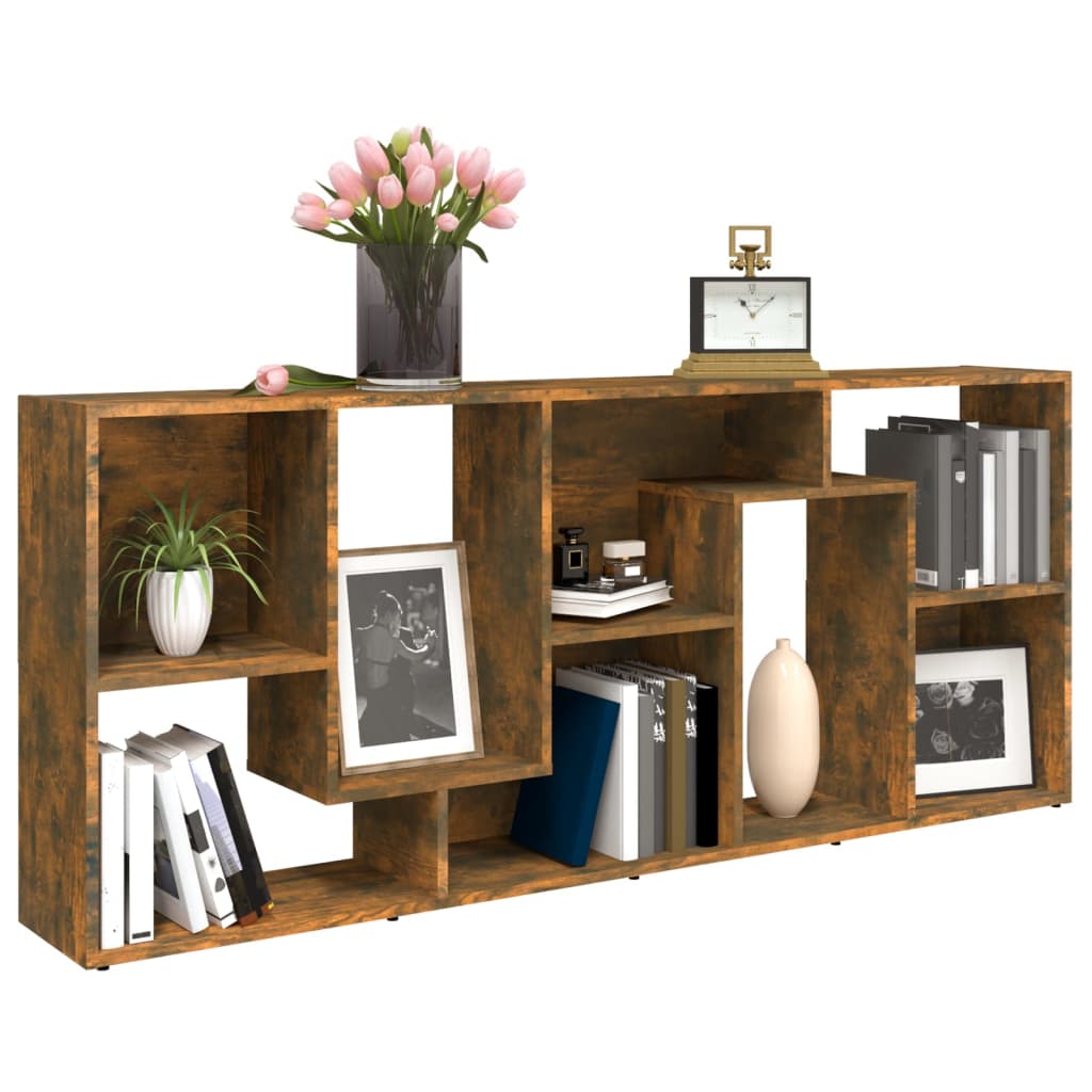 Boekenkast 67X24X6 Cm Bewerkt Hout Kleurig Gerookt eiken