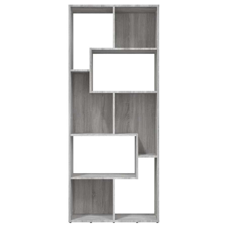 Boekenkast 67X24X6 Cm Bewerkt Hout Eikenkleurig Grijs sonoma