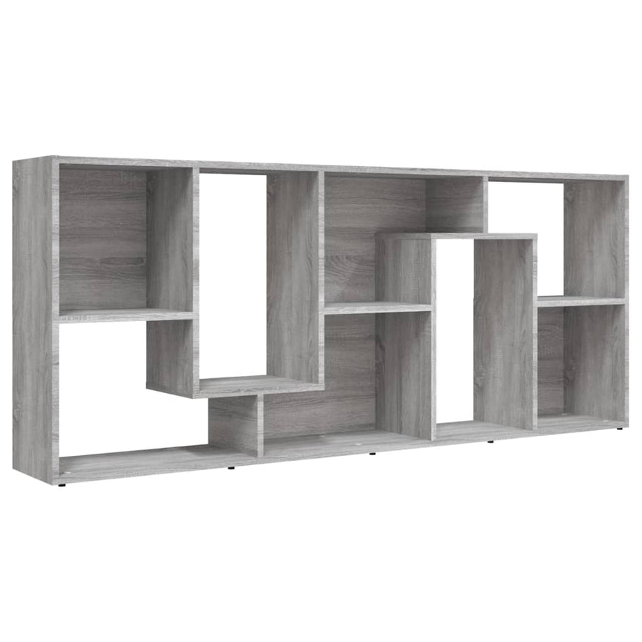 Boekenkast 67X24X6 Cm Bewerkt Hout Eikenkleurig Grijs sonoma