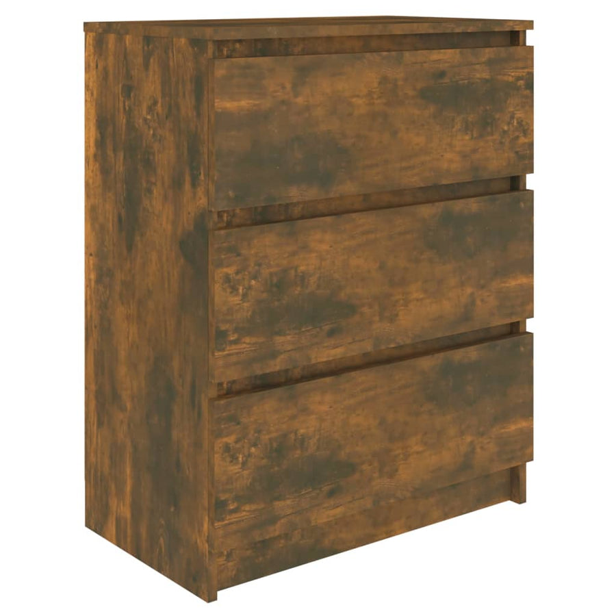 Dressoir 60X35X76 Cm Bewerkt Hout Kleurig Gerookt eiken