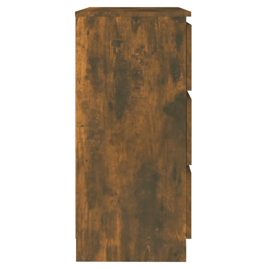 Dressoir 60X35X76 Cm Bewerkt Hout Kleurig Gerookt eiken