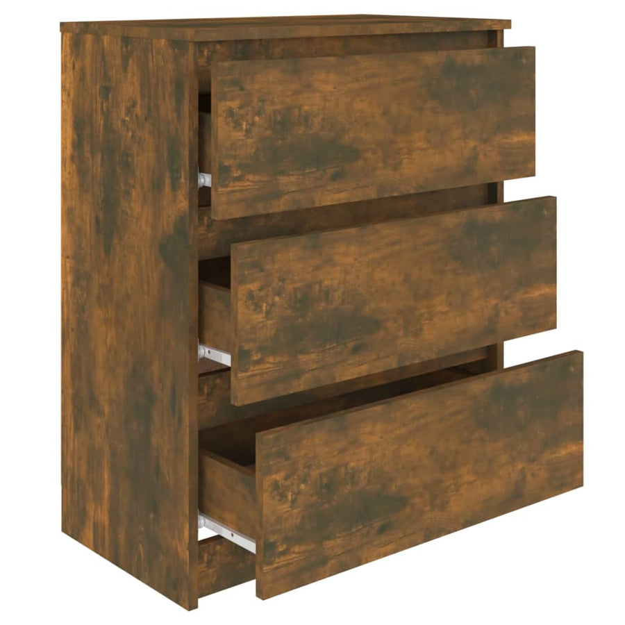 Dressoir 60X35X76 Cm Bewerkt Hout Kleurig Gerookt eiken