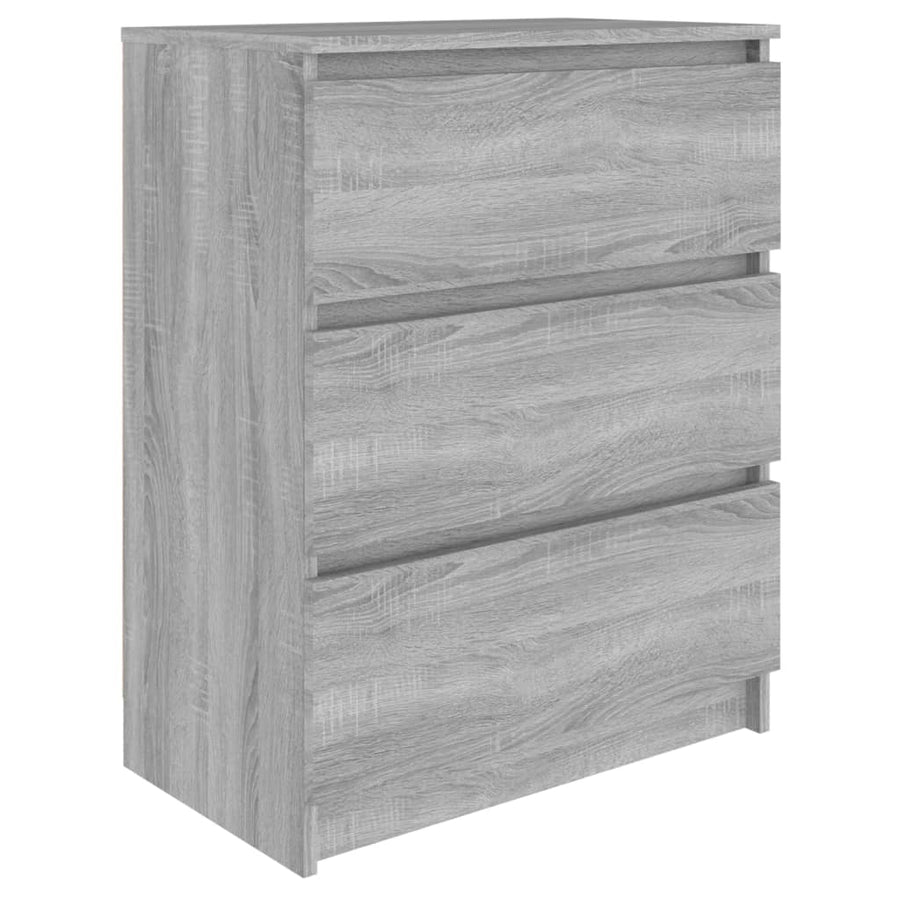Dressoir 60X35X76 Cm Bewerkt Hout Eikenkleurig Grijs sonoma