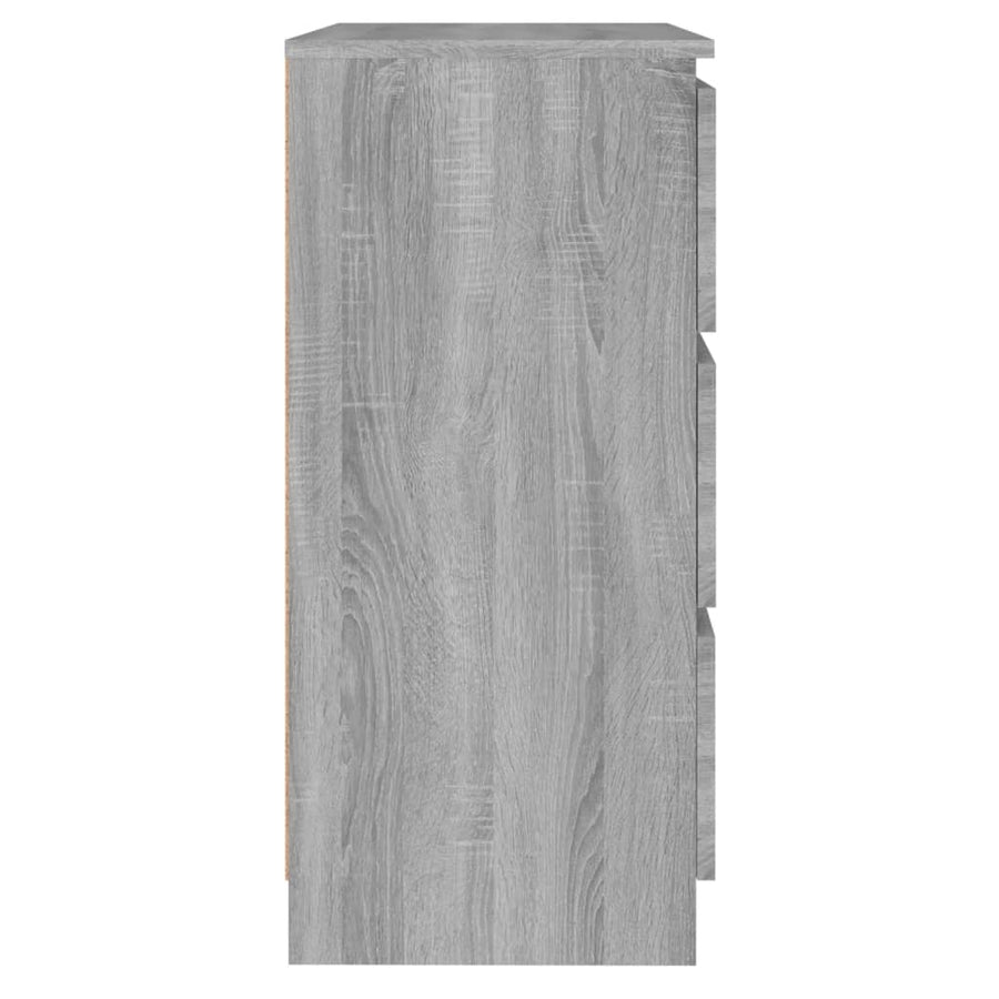 Dressoir 60X35X76 Cm Bewerkt Hout Eikenkleurig Grijs sonoma