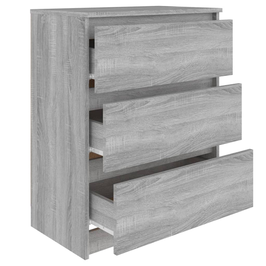 Dressoir 60X35X76 Cm Bewerkt Hout Eikenkleurig Grijs sonoma