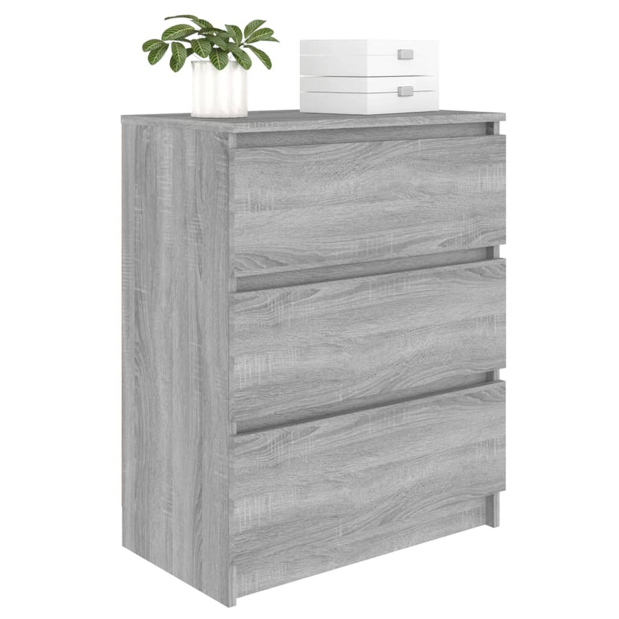 Dressoir 60X35X76 Cm Bewerkt Hout Eikenkleurig Grijs sonoma