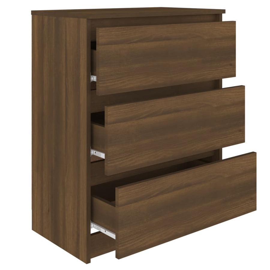 Dressoir 60X35X76 Cm Bewerkt Hout bruin eikenkleur