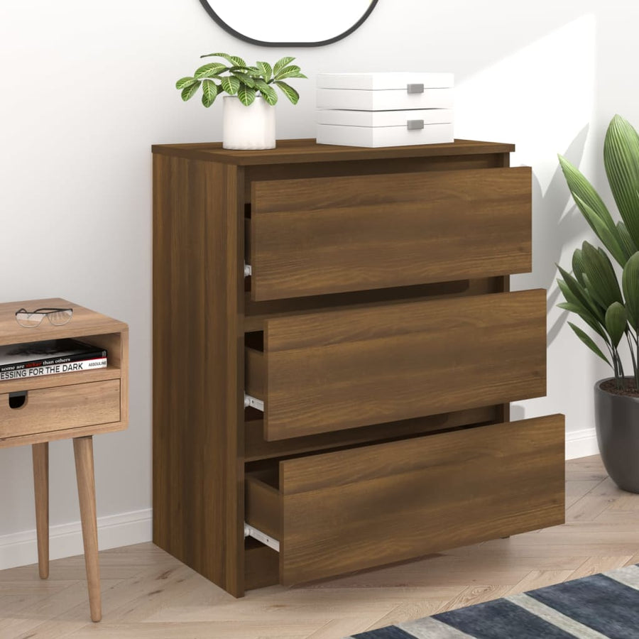 Dressoir 60X35X76 Cm Bewerkt Hout bruin eikenkleur
