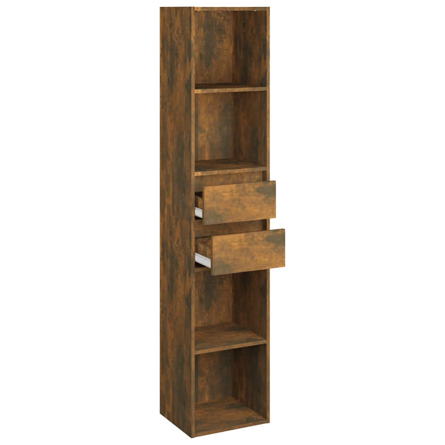 Boekenkast 36x30x171 cm bewerkt hout gerookt eikenkleurig Gerookt eiken