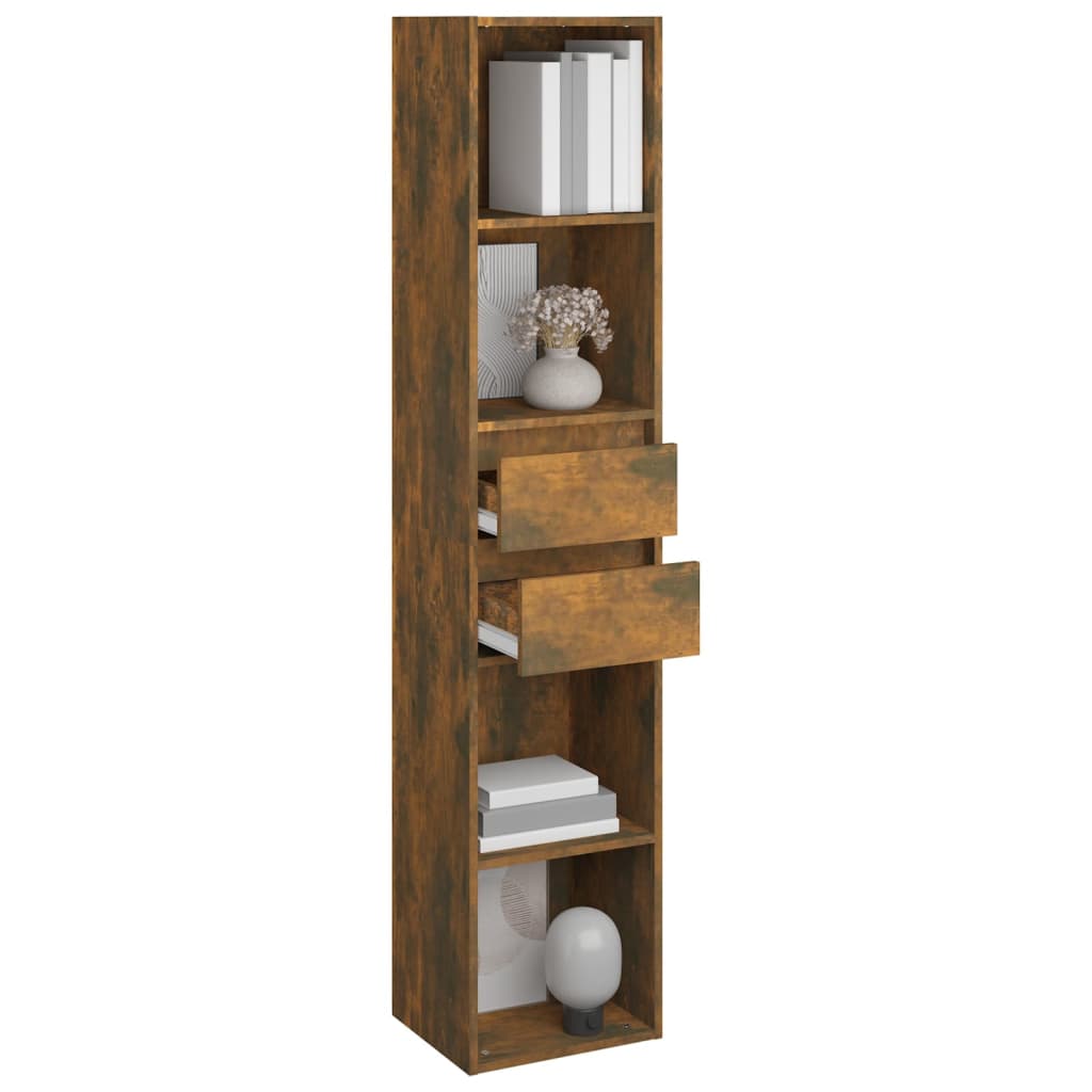 Boekenkast 36x30x171 cm bewerkt hout gerookt eikenkleurig Gerookt eiken