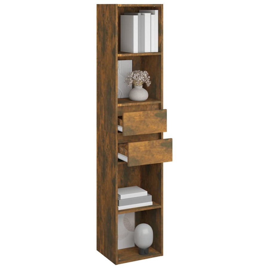 Boekenkast 36x30x171 cm bewerkt hout gerookt eikenkleurig Gerookt eiken