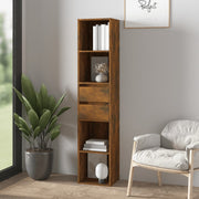 Boekenkast 36x30x171 cm bewerkt hout gerookt eiken