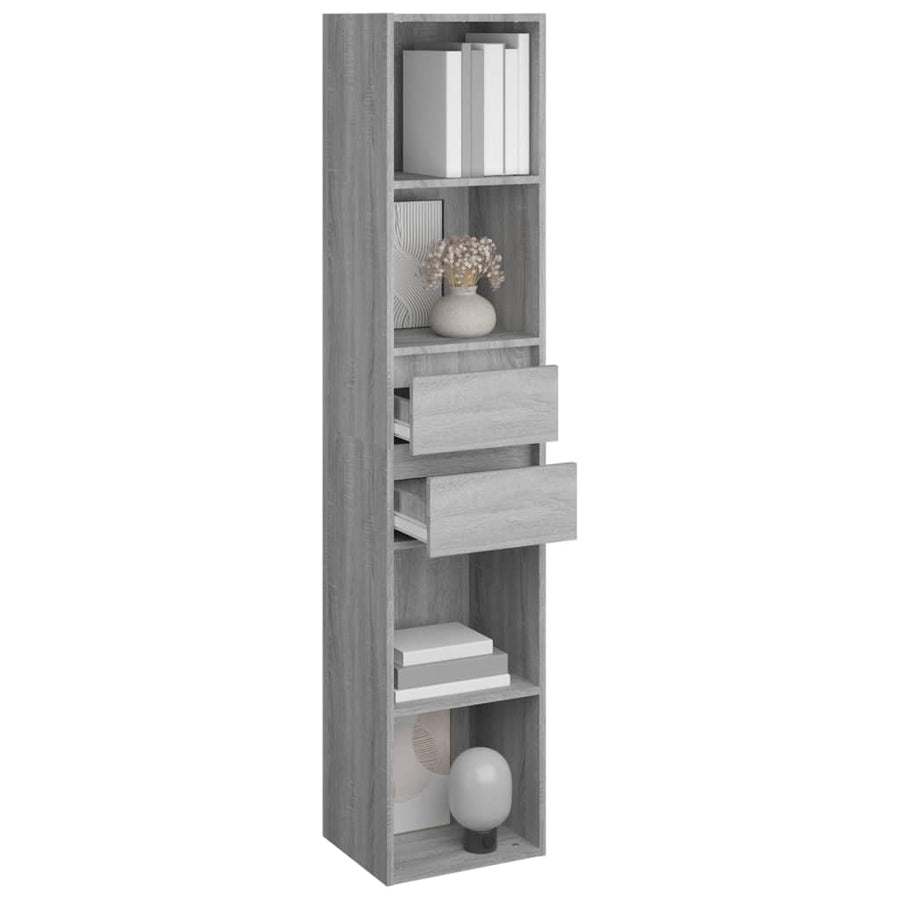 Boekenkast 36x30x171 cm bewerkt hout grijs sonoma eikenkleurig Grijs sonoma
