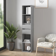 Boekenkast 36x30x171 cm bewerkt hout grijs