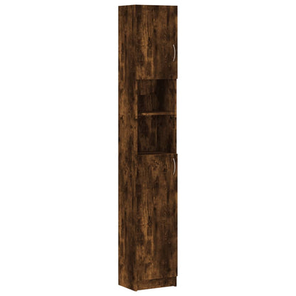 Badkamerkast 32X25,5X90 Cm Bewerkt Hout Kleurig Gerookt eiken