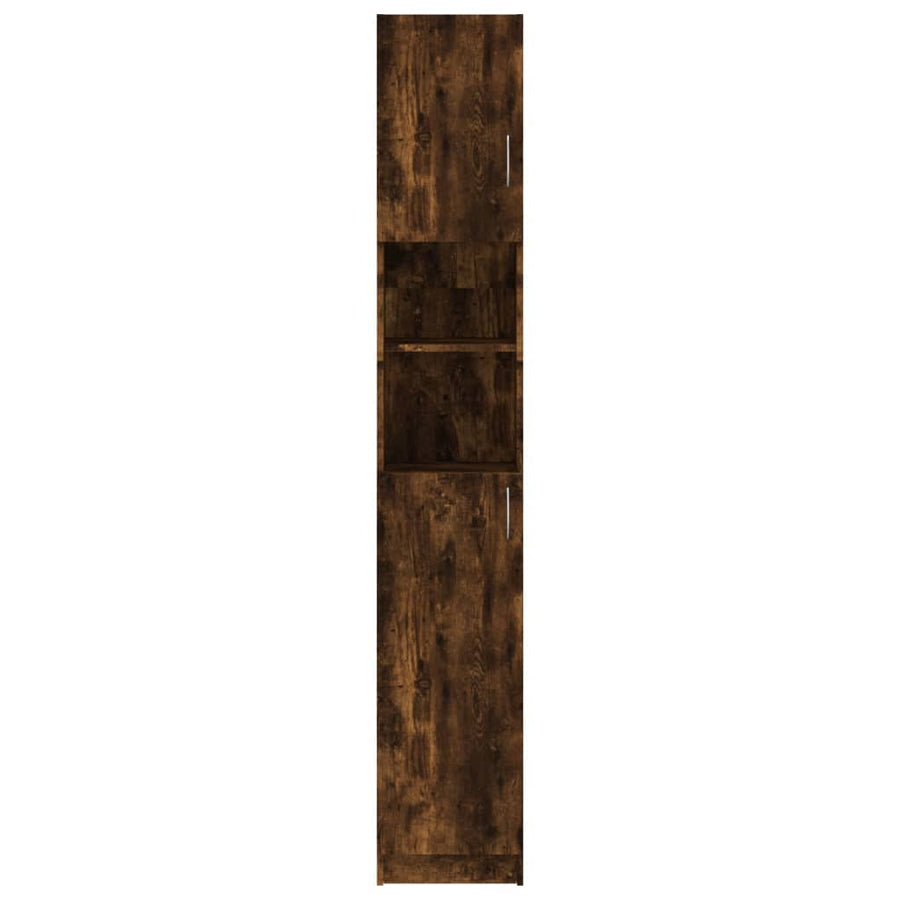 Badkamerkast 32X25,5X90 Cm Bewerkt Hout Kleurig Gerookt eiken
