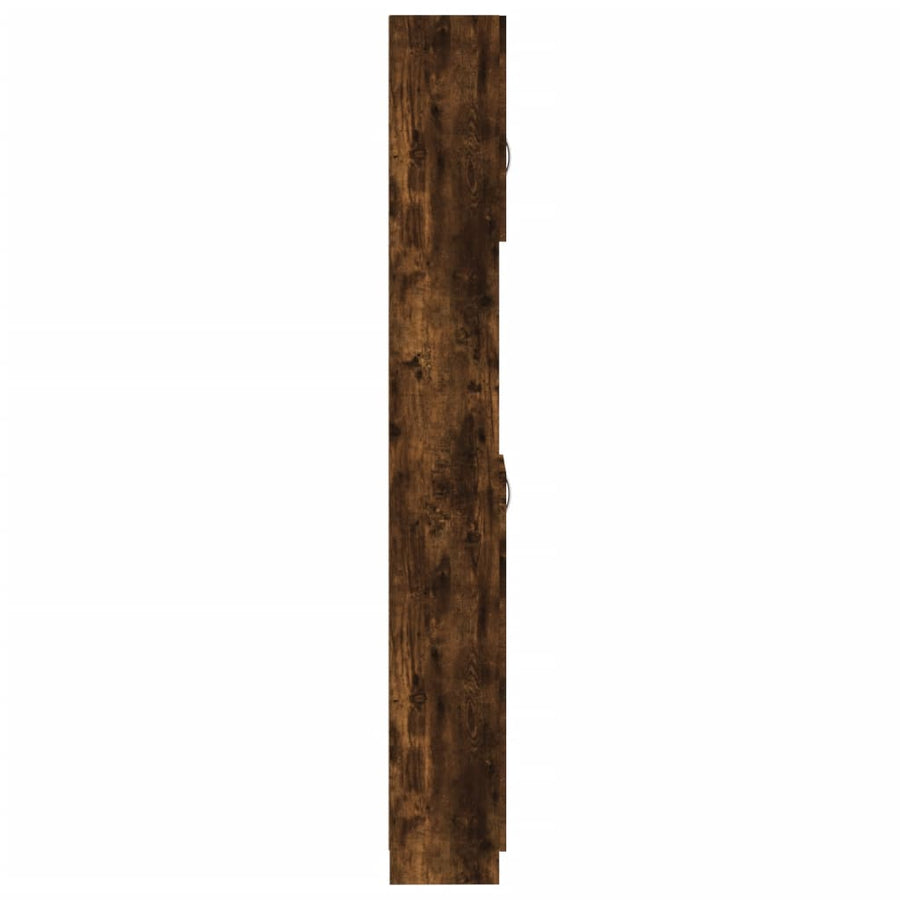 Badkamerkast 32X25,5X90 Cm Bewerkt Hout Kleurig Gerookt eiken