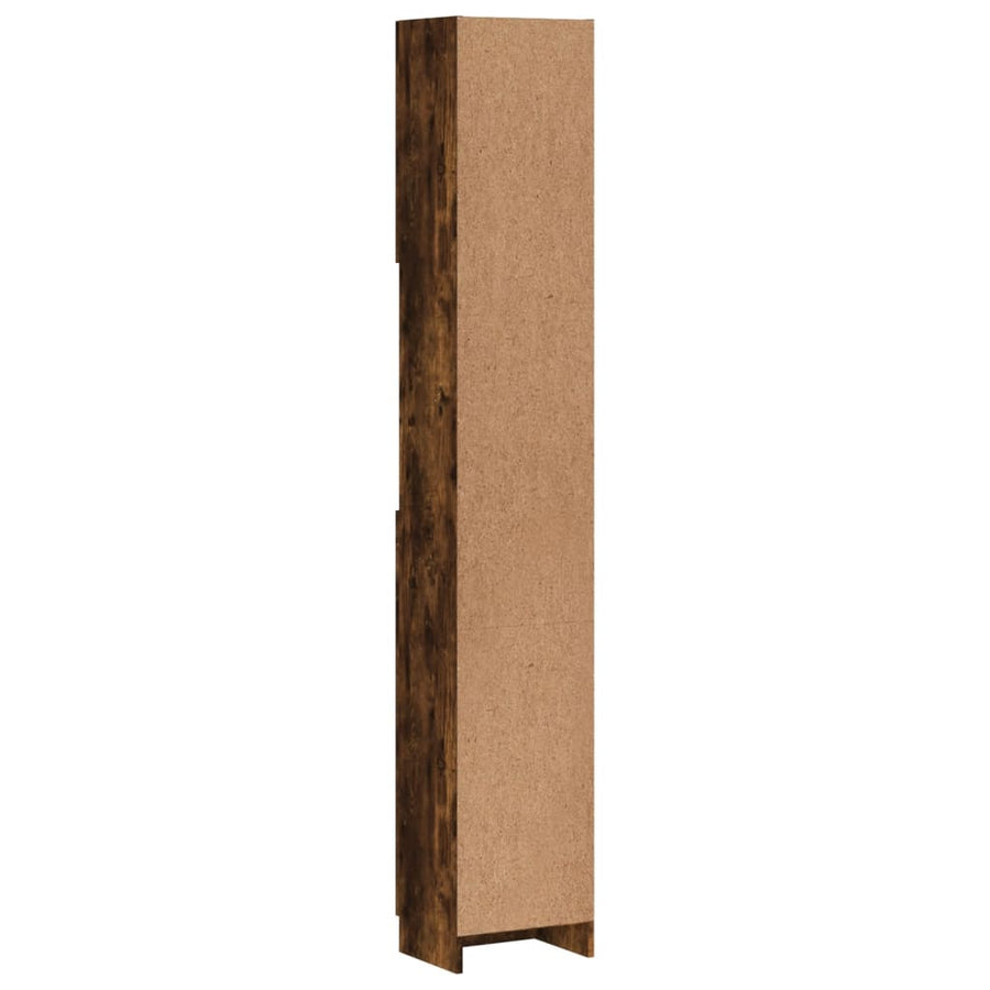 Badkamerkast 32X25,5X90 Cm Bewerkt Hout Kleurig Gerookt eiken