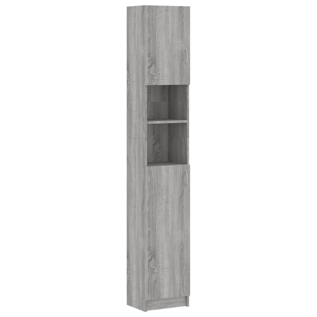 Badkamerkast 32X25,5X90 Cm Bewerkt Hout Eiken Grijs sonoma