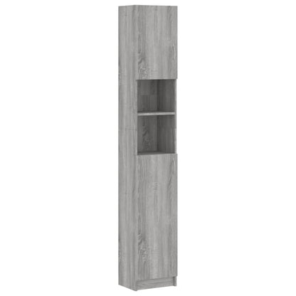 Badkamerkast 32X25,5X90 Cm Bewerkt Hout Eiken Grijs sonoma