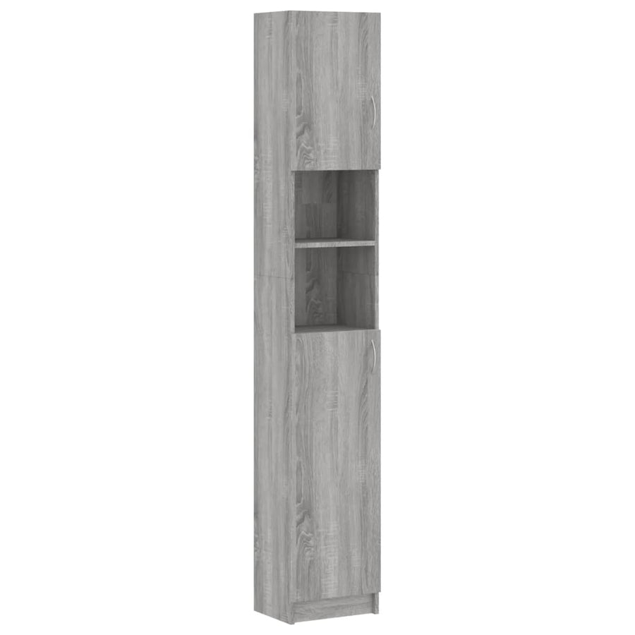 Badkamerkast 32X25,5X90 Cm Bewerkt Hout Eiken Grijs sonoma