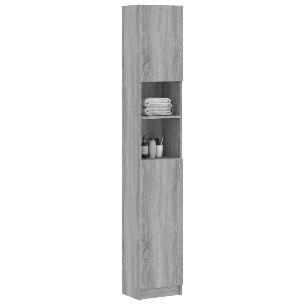 Badkamerkast 32X25,5X90 Cm Bewerkt Hout Eiken Grijs sonoma
