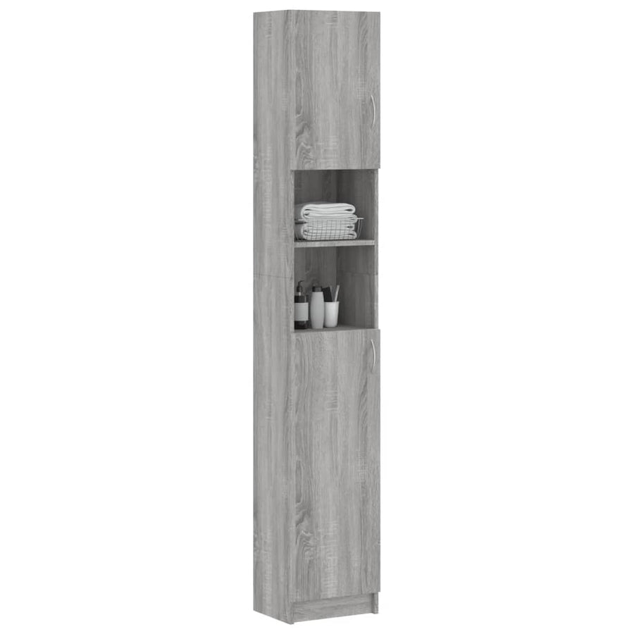 Badkamerkast 32X25,5X90 Cm Bewerkt Hout Eiken Grijs sonoma