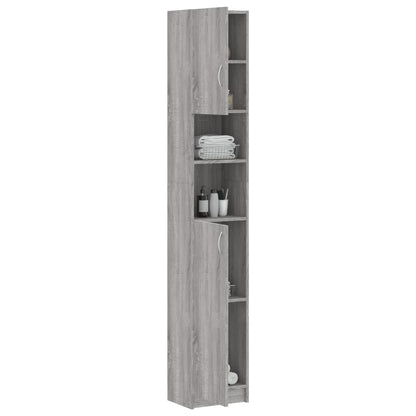 Badkamerkast 32X25,5X90 Cm Bewerkt Hout Eiken Grijs sonoma