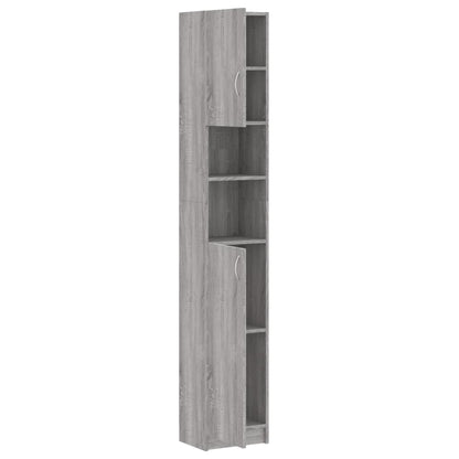 Badkamerkast 32X25,5X90 Cm Bewerkt Hout Eiken Grijs sonoma