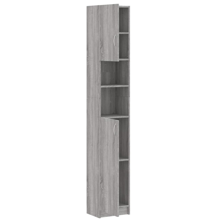 Badkamerkast 32X25,5X90 Cm Bewerkt Hout Eiken Grijs sonoma