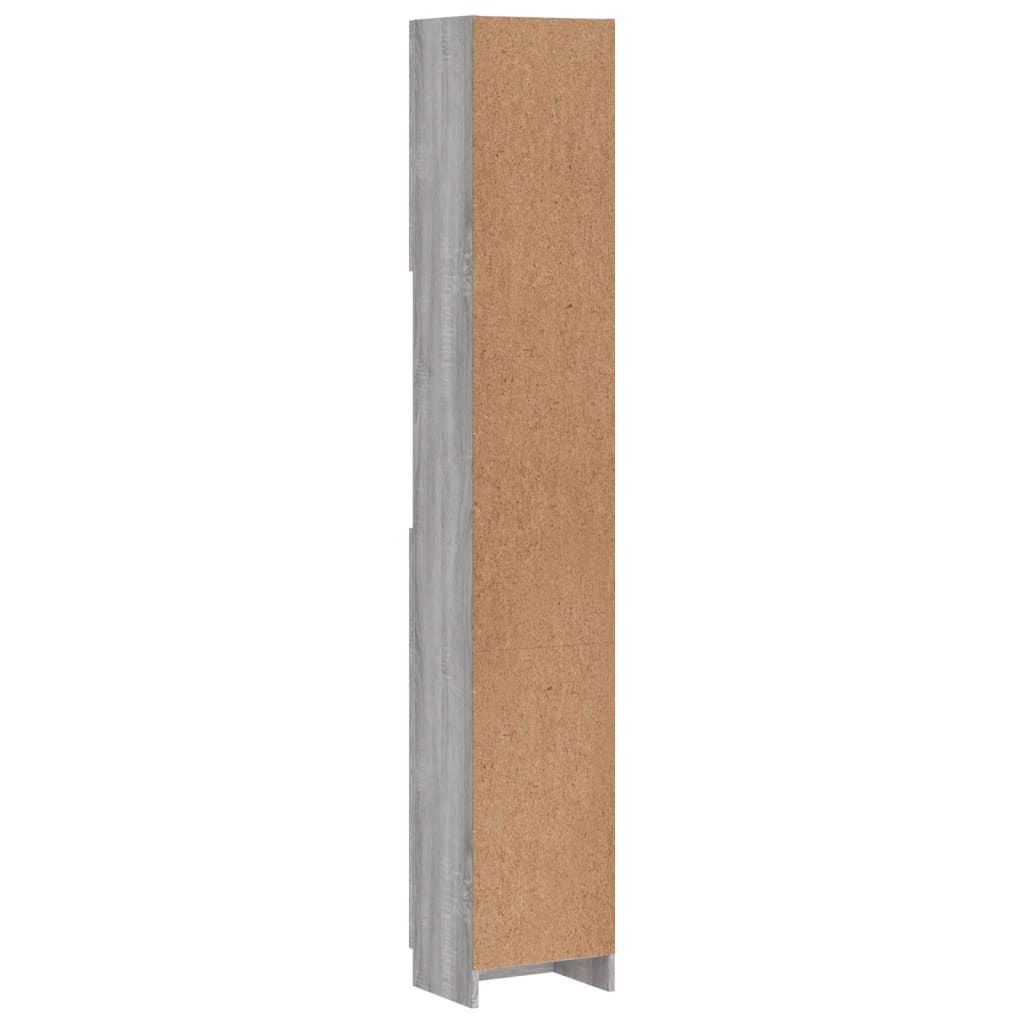 Badkamerkast 32X25,5X90 Cm Bewerkt Hout Eiken Grijs sonoma