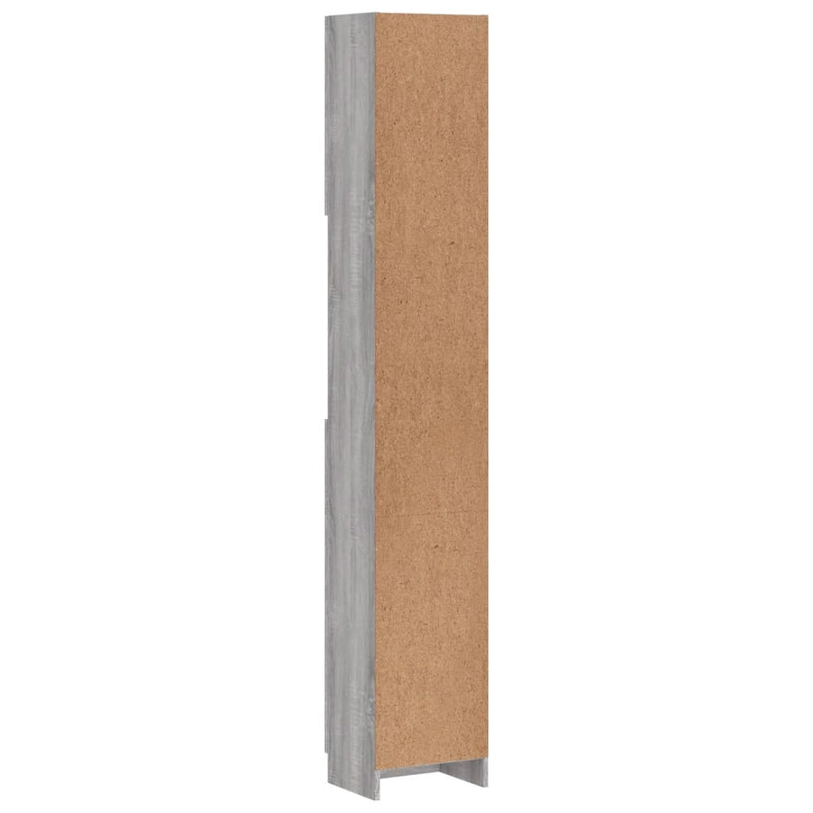 Badkamerkast 32X25,5X90 Cm Bewerkt Hout Eiken Grijs sonoma