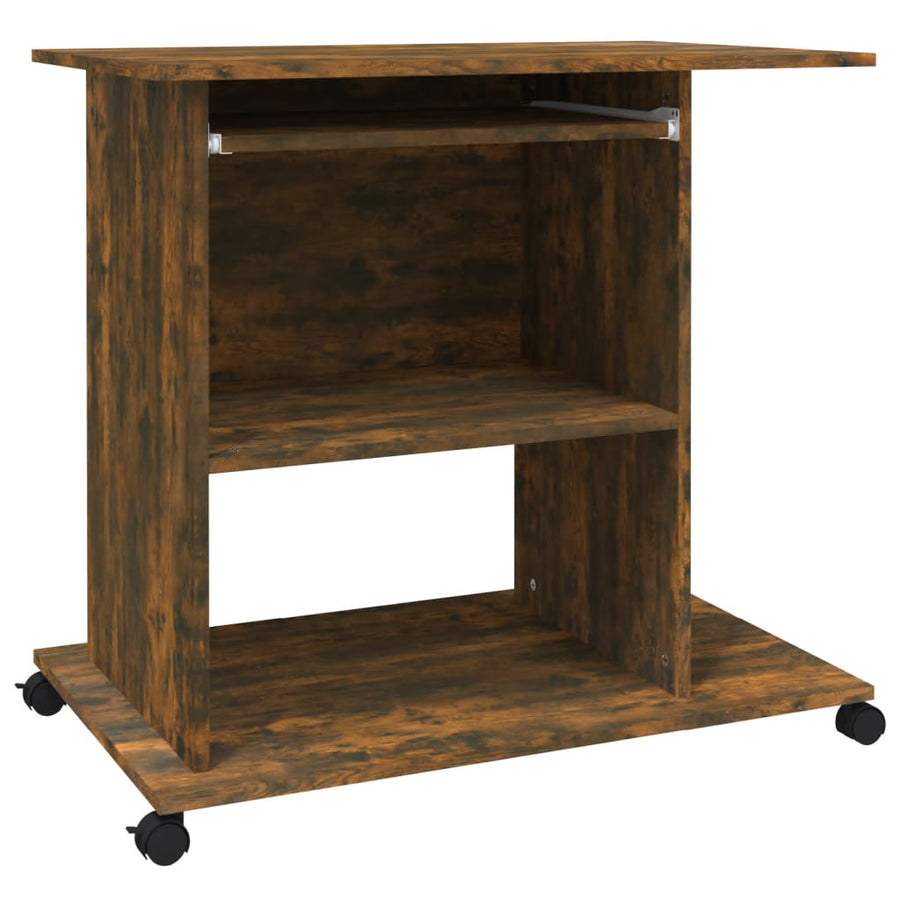 Computerbureau 80x50x75 cm bewerkt hout gerookt eikenkleurig Gerookt eiken