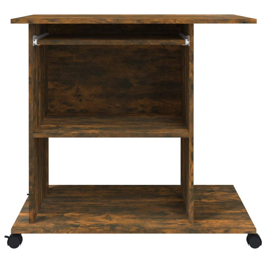 Computerbureau 80x50x75 cm bewerkt hout gerookt eikenkleurig Gerookt eiken