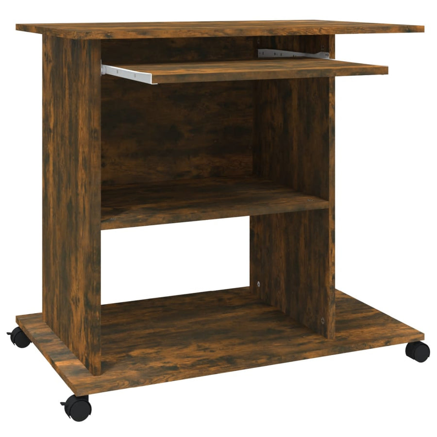 Computerbureau 80x50x75 cm bewerkt hout gerookt eikenkleurig Gerookt eiken